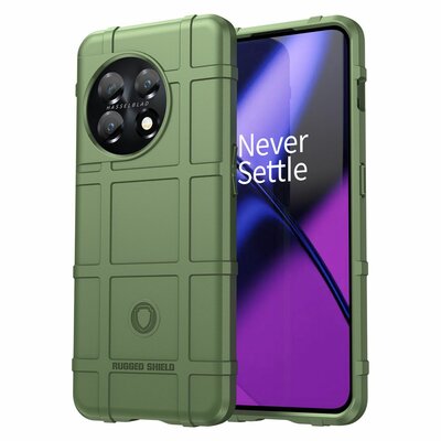 OnePlus 11 Hoesje - Mobydefend Rugged Shield TPU Backcover - Groen