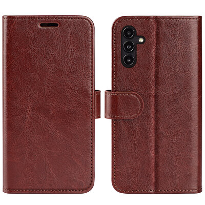 Samsung Galaxy A14 Hoesje - MobyDefend Wallet Book Case (Sluiting Achterkant) - Bruin