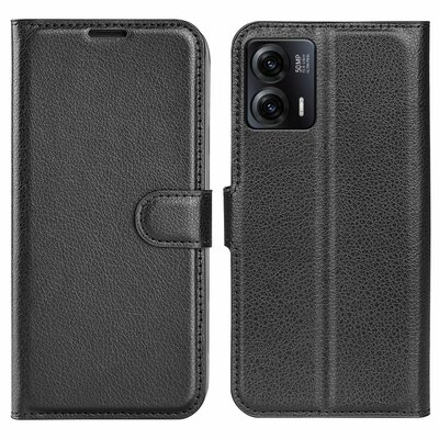 Motorola Moto G73 Hoesje - MobyDefend Kunstleren Wallet Book Case (Sluiting Voorkant) - Zwart