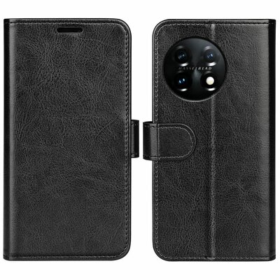 OnePlus 11 Hoesje - MobyDefend Wallet Book Case (Sluiting Achterkant) - Zwart