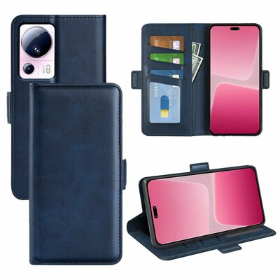 Xiaomi 13 Lite Hoesje - MobyDefend Luxe Wallet Book Case (Sluiting Zijkant) - Blauw