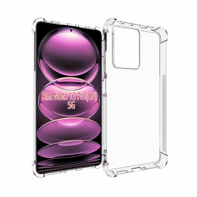 Xiaomi Redmi Note 12 Pro 5G Hoesje - MobyDefend Transparante Shockproof TPU Backcover - Verstevigde Hoeken - Volledig Doorzichtig