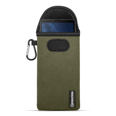 Hoesje voor Sony Xperia 10 V - MobyDefend Neopreen Pouch Met Karabijnhaak - Insteekhoesje - Riemlus Hoesje - Groen
