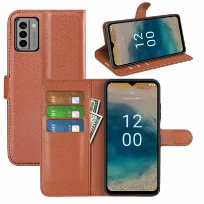 Nokia G22 Hoesje - MobyDefend Kunstleren Wallet Book Case (Sluiting Voorkant) - Bruin