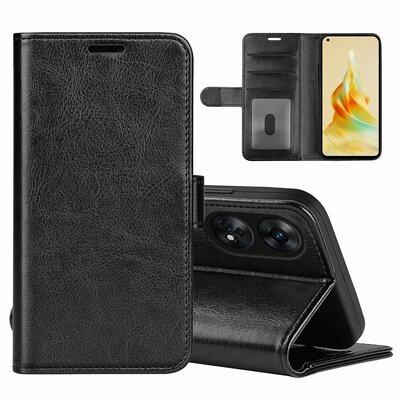 Oppo Reno8 T Hoesje - MobyDefend Wallet Book Case (Sluiting Achterkant) - Zwart