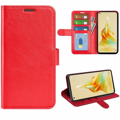Oppo Reno8 T Hoesje - MobyDefend Wallet Book Case (Sluiting Achterkant) - Rood