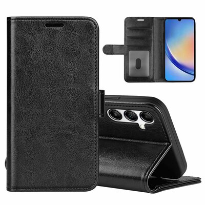 Samsung Galaxy A34 Hoesje - MobyDefend Wallet Book Case (Sluiting Achterkant) - Zwart