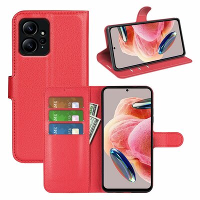 Xiaomi Redmi Note 12 4G Hoesje - MobyDefend Kunstleren Wallet Book Case (Sluiting Voorkant) - Rood