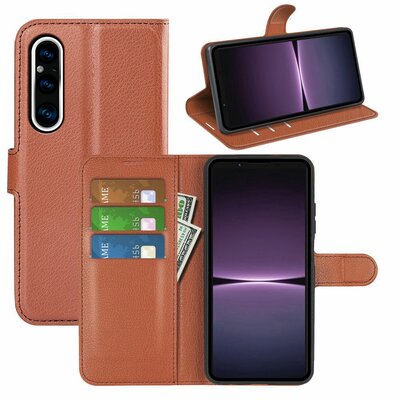 Sony Xperia 1 V Hoesje - MobyDefend Kunstleren Wallet Book Case (Sluiting Voorkant) - Bruin