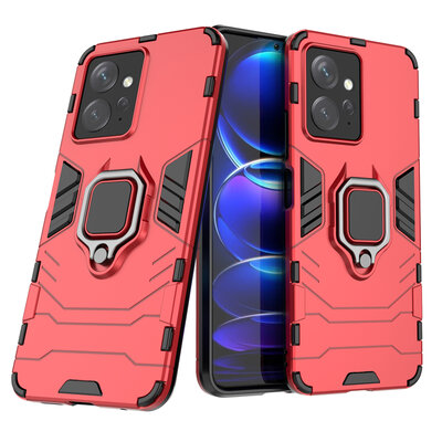 Xiaomi Redmi Note 12 4G Hoesje - MobyDefend Dubbelgelaagde Pantsercase Met Standaard - Rood