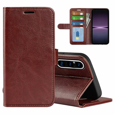 Sony Xperia 1 V Hoesje - MobyDefend Wallet Book Case (Sluiting Achterkant) - Bruin