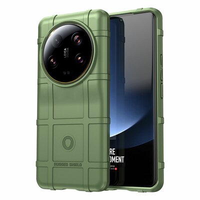 Xiaomi 13 Ultra Hoesje - Mobydefend Rugged Shield TPU Backcover - Groen