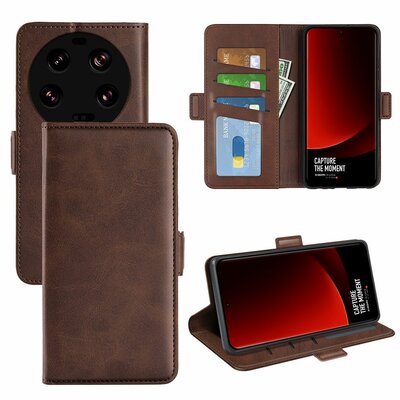 Xiaomi 13 Ultra Hoesje - MobyDefend Luxe Wallet Book Case (Sluiting Zijkant) - Bruin