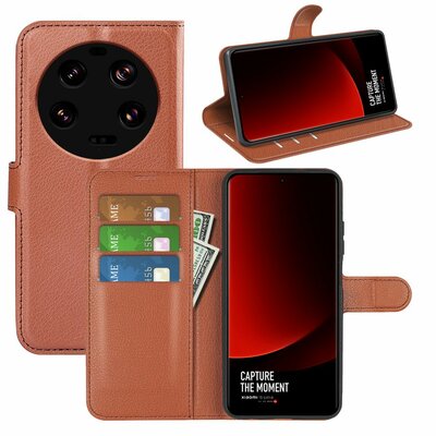 Xiaomi 13 Ultra Hoesje - MobyDefend Kunstleren Wallet Book Case (Sluiting Voorkant) - Bruin