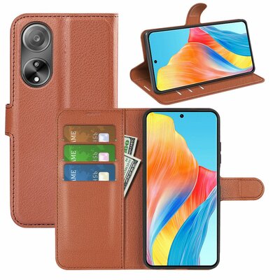 Oppo A98 Hoesje - MobyDefend Kunstleren Wallet Book Case (Sluiting Voorkant) - Bruin