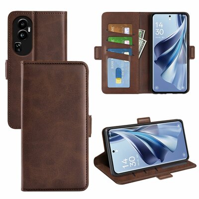 Oppo Reno10 / Reno10 Pro Hoesje - MobyDefend Luxe Wallet Book Case (Sluiting Zijkant) - Bruin