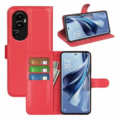 Oppo Reno10 / Reno10 Pro Hoesje - MobyDefend Kunstleren Wallet Book Case (Sluiting Voorkant) - Rood