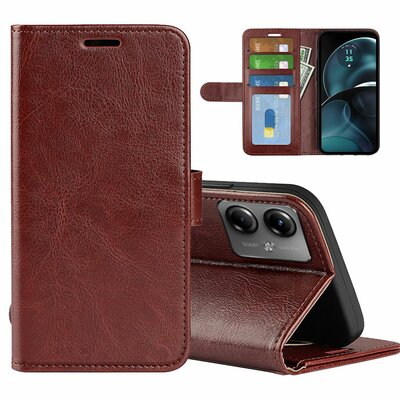 Motorola Moto G14 Hoesje - MobyDefend Wallet Book Case (Sluiting Achterkant) - Bruin