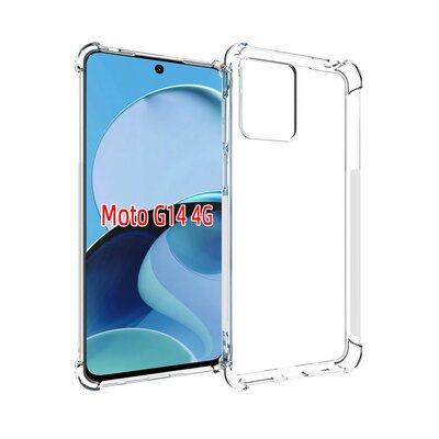 Motorola Moto G14 Hoesje - MobyDefend Transparante Shockproof TPU Backcover - Verstevigde Hoeken - Volledig Doorzichtig