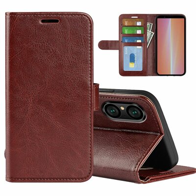 Sony Xperia 5 V Hoesje - MobyDefend Wallet Book Case (Sluiting Achterkant) - Bruin