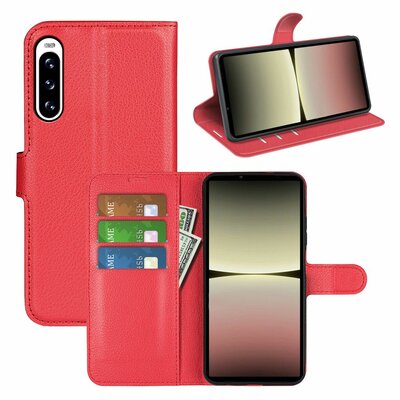 Sony Xperia 5 V Hoesje - MobyDefend Kunstleren Wallet Book Case (Sluiting Voorkant) - Rood