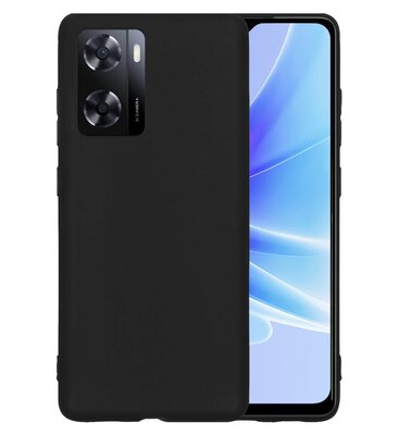 Oppo A57 / A57s / A77 Hoesje - MobyDefend TPU Backcover - Mat Zwart