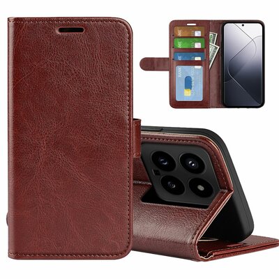 Xiaomi 14 Hoesje - MobyDefend Wallet Book Case (Sluiting Achterkant) - Bruin