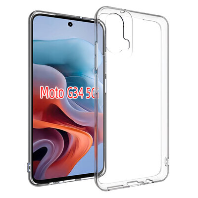 Motorola Moto G34 Hoesje - MobyDefend Transparante TPU Backcover - Volledig Doorzichtig