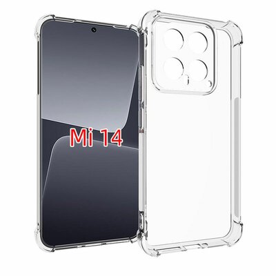 Xiaomi 14 Hoesje - MobyDefend Transparante Shockproof TPU Backcover - Verstevigde Hoeken - Volledig Doorzichtig
