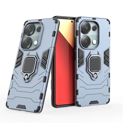 Xiaomi Redmi Note 13 Pro 4G Hoesje - MobyDefend Dubbelgelaagde Pantsercase Met Standaard - Blauw