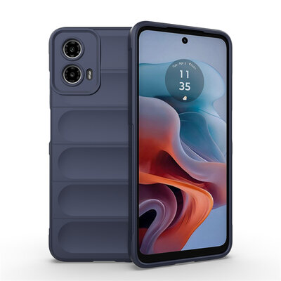 Motorola Moto G34 Hoesje - MobyDefend TPU Gripcase - Blauw