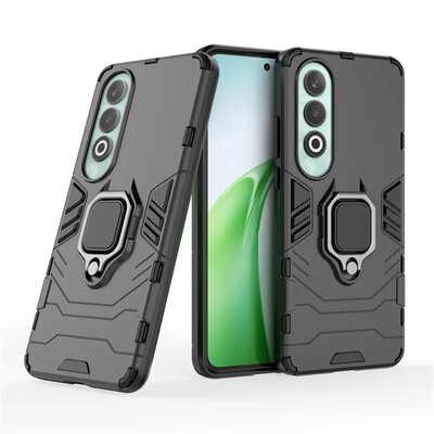 OnePlus Nord CE 4 Hoesje - MobyDefend Dubbelgelaagde Pantsercase Met Standaard - Zwart