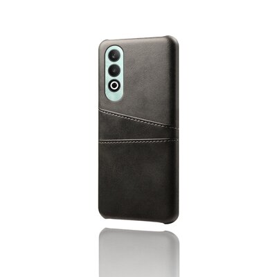 OnePlus Nord CE 4 Hoesje - MobyDefend Lederen Backcover Met Vakjes Voor Pasjes - Zwart