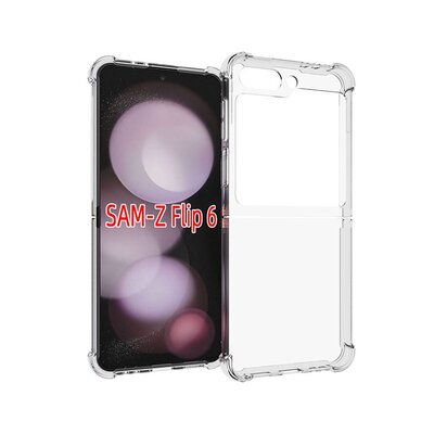 Samsung Galaxy Z Flip 6 Hoesje - MobyDefend Transparante Shockproof TPU Backcover - Verstevigde Hoeken - Volledig Doorzichtig