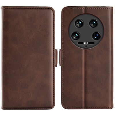 Xiaomi 14 Ultra Hoesje - MobyDefend Luxe Wallet Book Case (Sluiting Zijkant) - Bruin