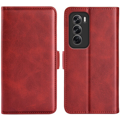 Oppo Reno12 Hoesje - MobyDefend Luxe Wallet Book Case (Sluiting Zijkant) - Rood