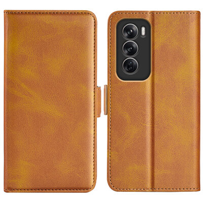 Oppo Reno12 Hoesje - MobyDefend Luxe Wallet Book Case (Sluiting Zijkant) - Lichtbruin