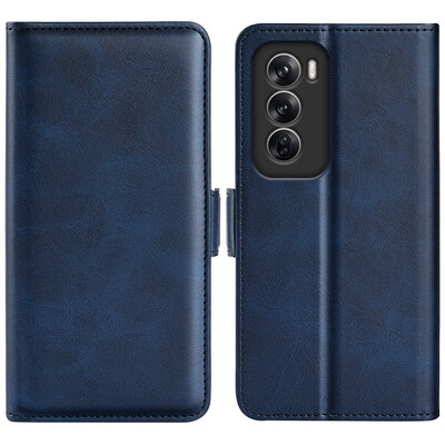 Oppo Reno12 Hoesje - MobyDefend Luxe Wallet Book Case (Sluiting Zijkant) - Blauw