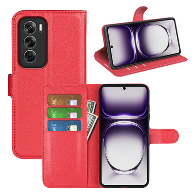 Oppo Reno12 Pro Hoesje - MobyDefend Kunstleren Wallet Book Case (Sluiting Voorkant) - Rood