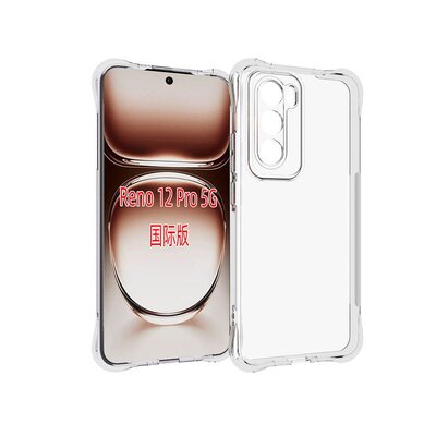 Oppo Reno12 Pro Hoesje - MobyDefend Transparante Shockproof TPU Backcover - Verstevigde Hoeken - Volledig Doorzichtig