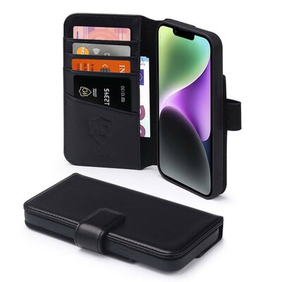 iPhone 14 Hoesje - Luxe MobyDefend Wallet Bookcase - Zwart
