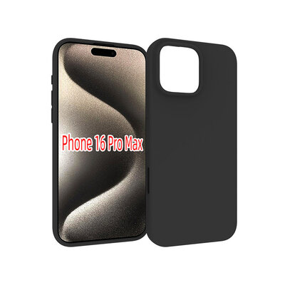 iPhone 16 Pro Max Hoesje - MobyDefend TPU Backcover - Mat Zwart