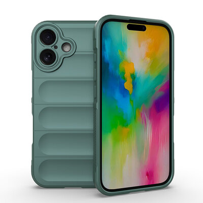 iPhone 16 Hoesje - MobyDefend TPU Gripcase - Groen