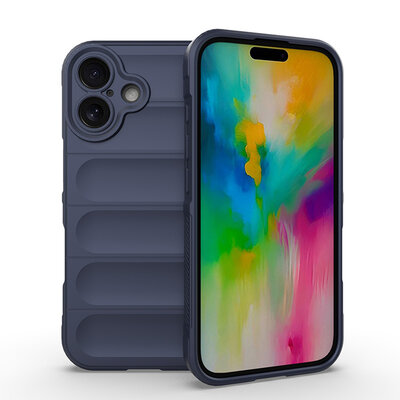 iPhone 16 Hoesje - MobyDefend TPU Gripcase - Blauw