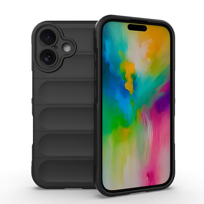 iPhone 16 Hoesje - MobyDefend TPU Gripcase - Zwart