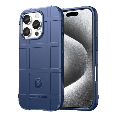 iPhone 16 Pro Hoesje - Mobydefend Rugged Shield TPU Backcover - Blauw