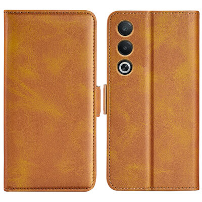 Oppo A80 5G Hoesje - MobyDefend Luxe Wallet Book Case (Sluiting Zijkant) - Lichtbruin