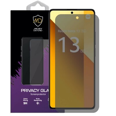 MobyDefend Xiaomi Redmi Note 13 5G Screenprotector - HD Privacy Glass Screensaver