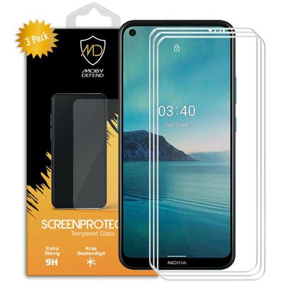 3-Pack Nokia 3.4 Screenprotectors - MobyDefend Case-Friendly Screensaver - Gehard Glas
