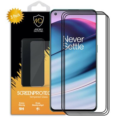 3-Pack OnePlus Nord CE Screenprotectors - MobyDefend Screensavers Met Zwarte Randen - Gehard Glas 
